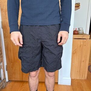 Men's Black Nylon Shorts